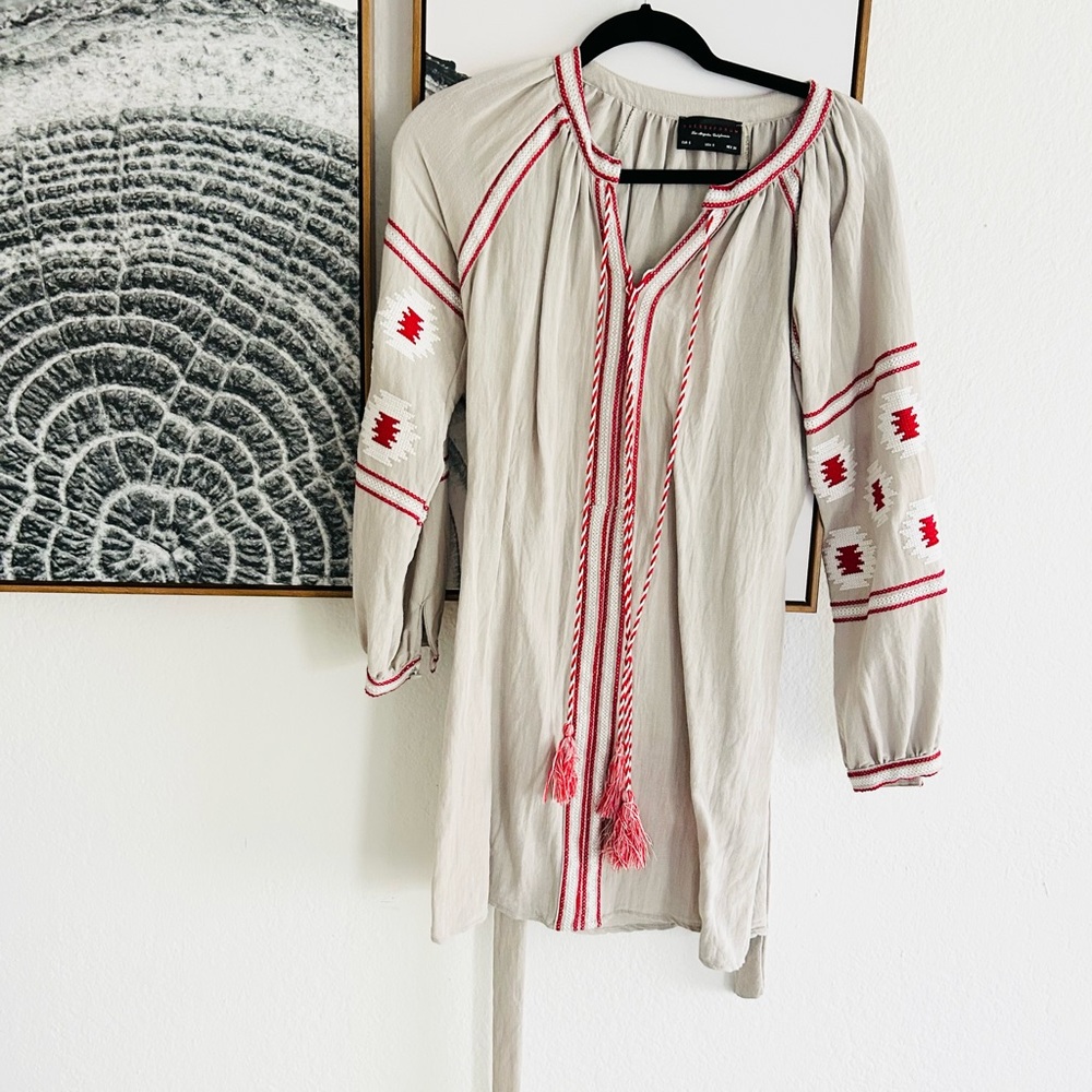 5/$25 Boho Embroidered Mini Dress S